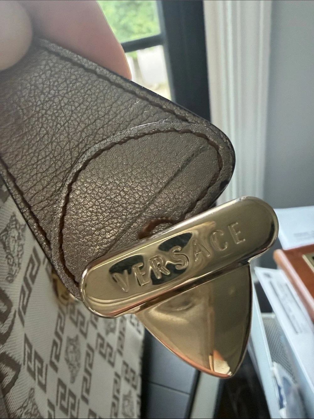Versace Snap out of it Medusa Jacquard Madonna Vintage Satchel
